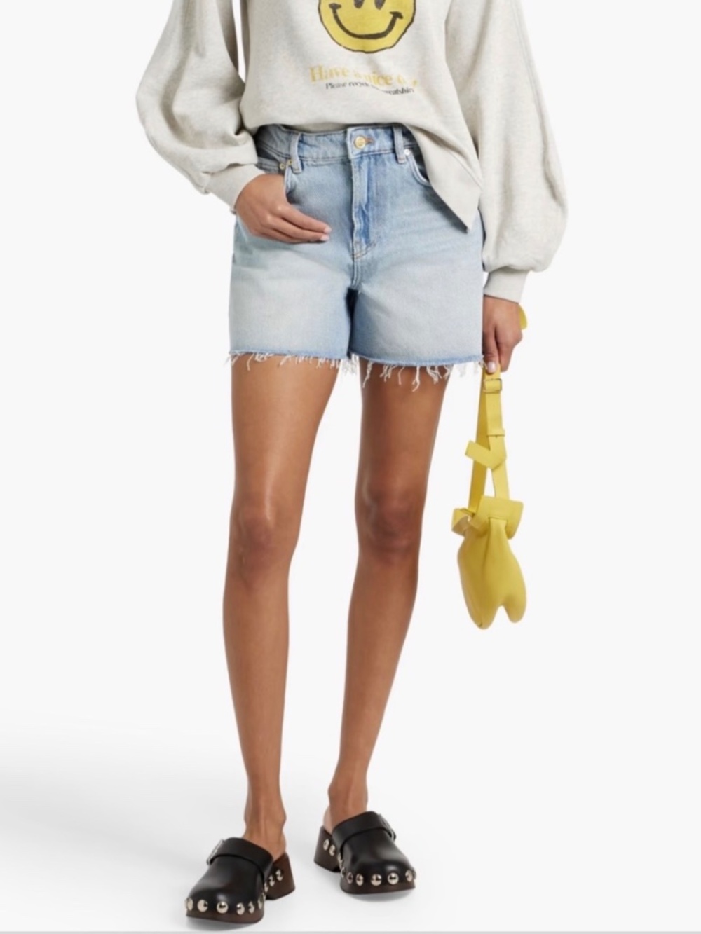 NWOT GANNI designer denim 100% cotton jean shorts size 26